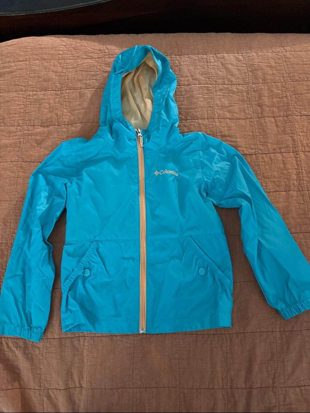 Columbia Teal Hooded Packable Jacket